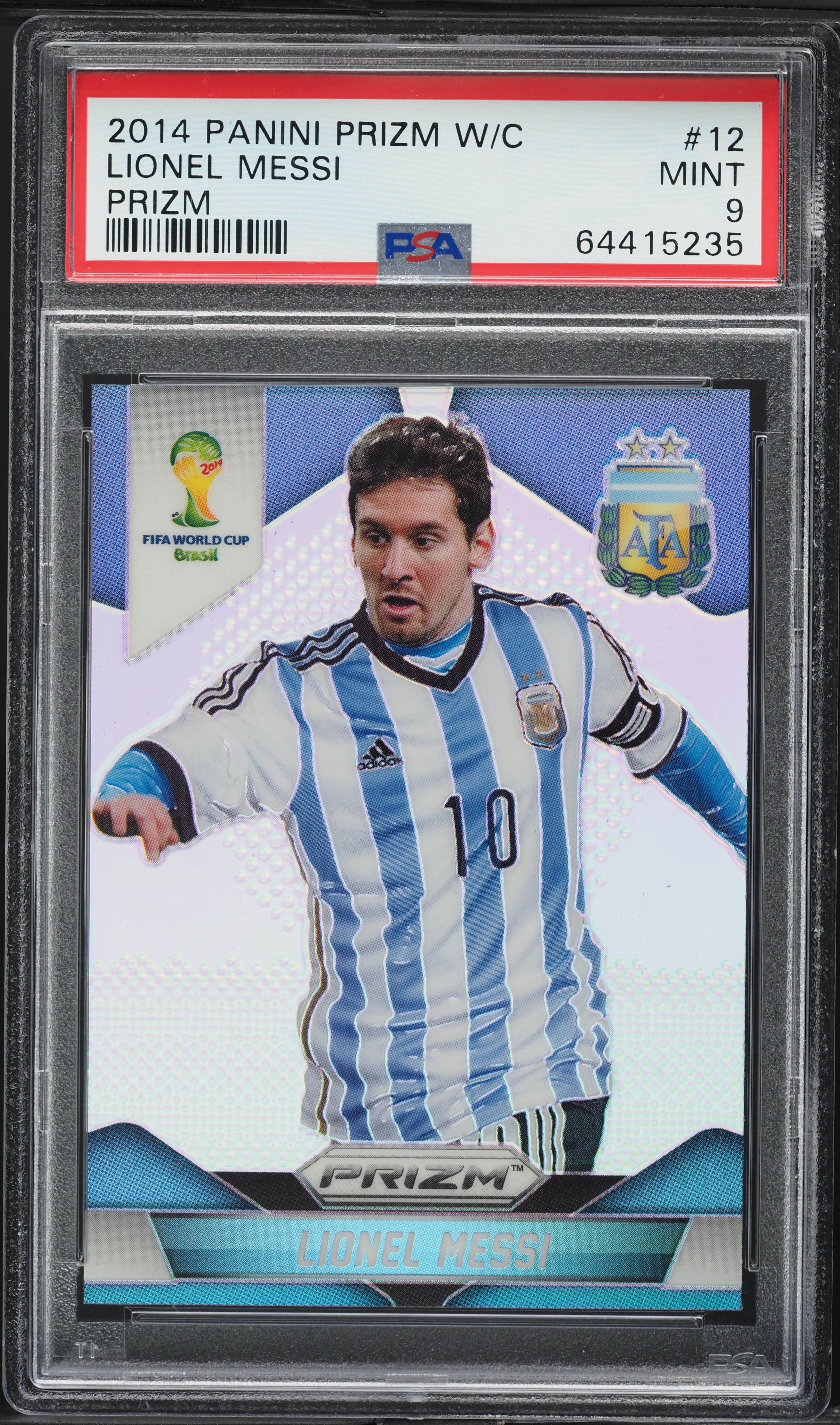 2014 Panini Prizm World Cup Silver Lionel Messi #12 PSA 9 MINT on