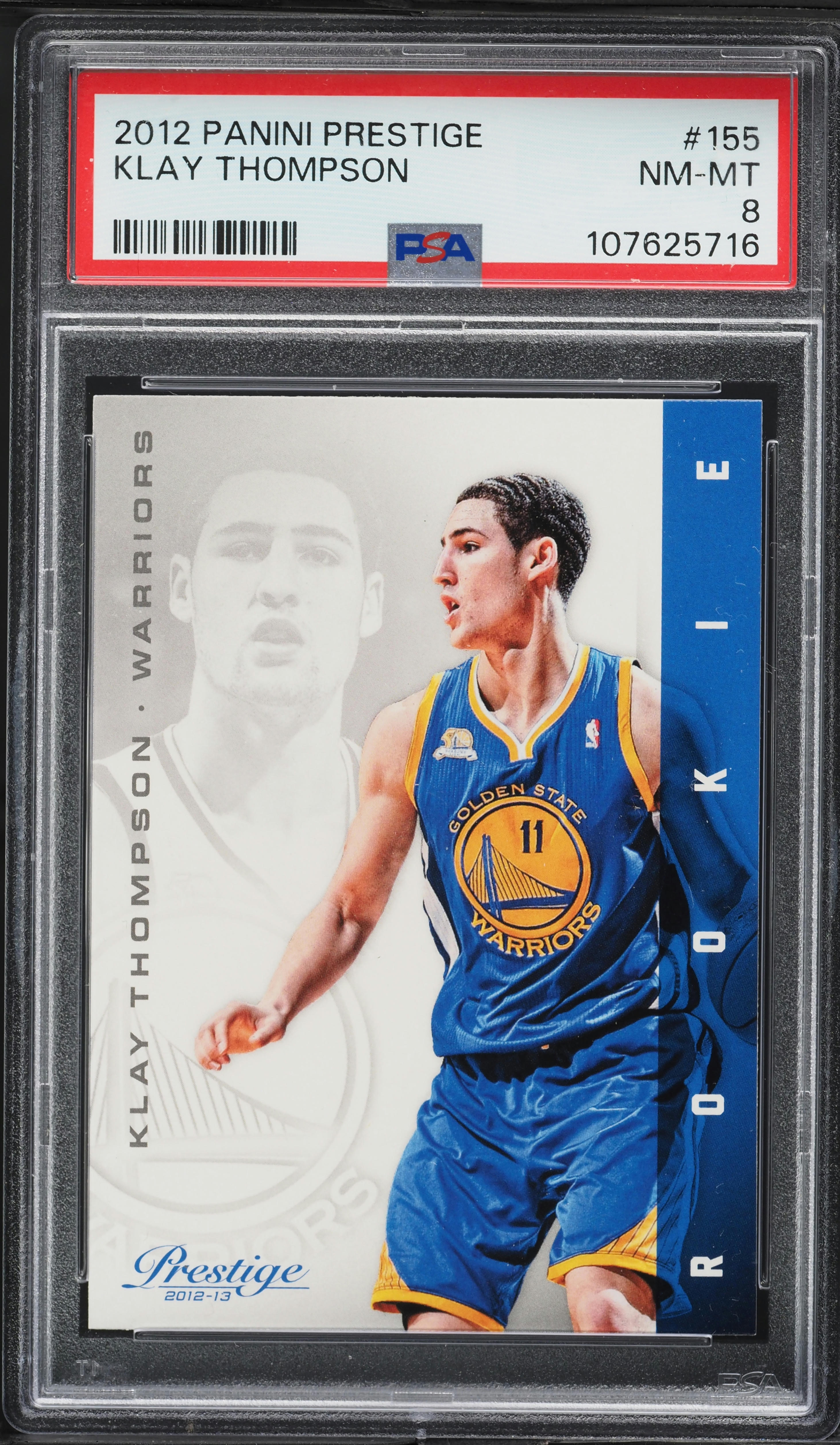 2012 Panini Prestige Klay Thompson ROOKIE #155 PSA 8 NM-MT on
