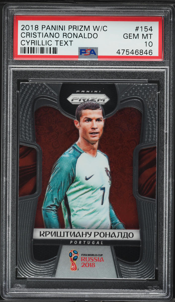 2018 Panini Prizm World Cup Cyrillic Cristiano Ronaldo PSA 10 GEM