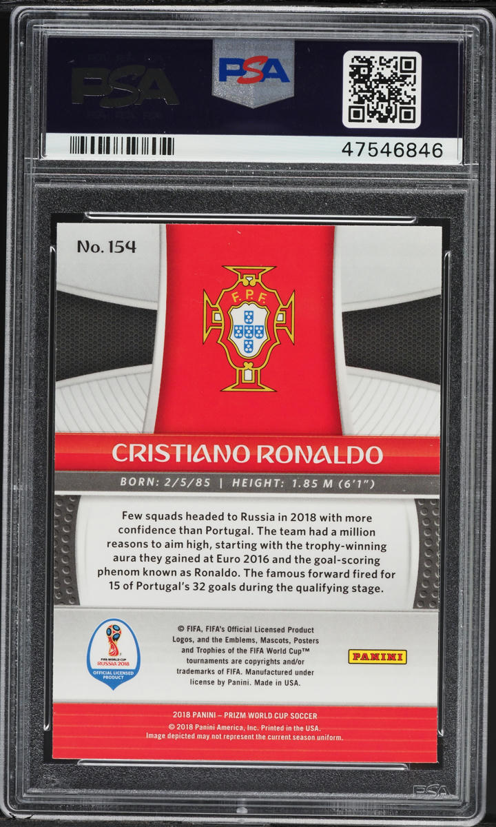 2018 Panini Prizm World Cup Cyrillic Cristiano Ronaldo PSA 10 GEM