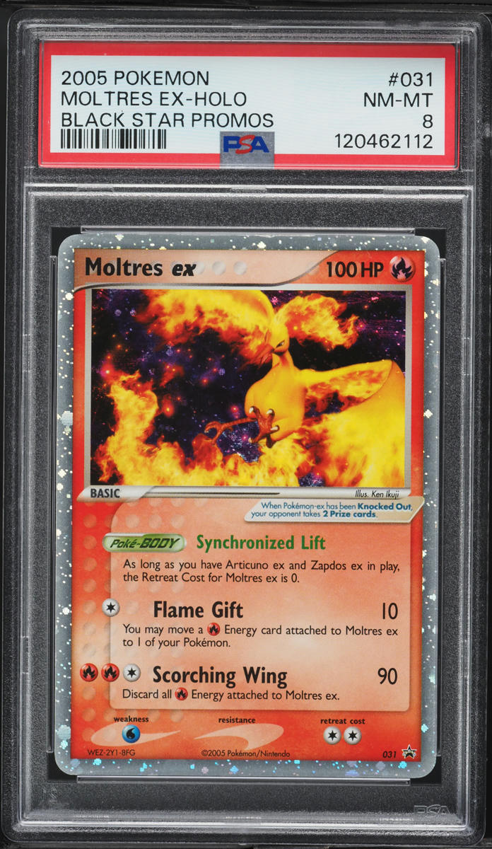 2005 Pokemon Black Star Promo Holo Moltres ex #31 PSA 8 NM-MT