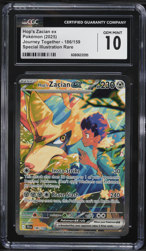 2025 Pokemon SV Journey Together SIR Hop's Zacian ex #186 CGC 10