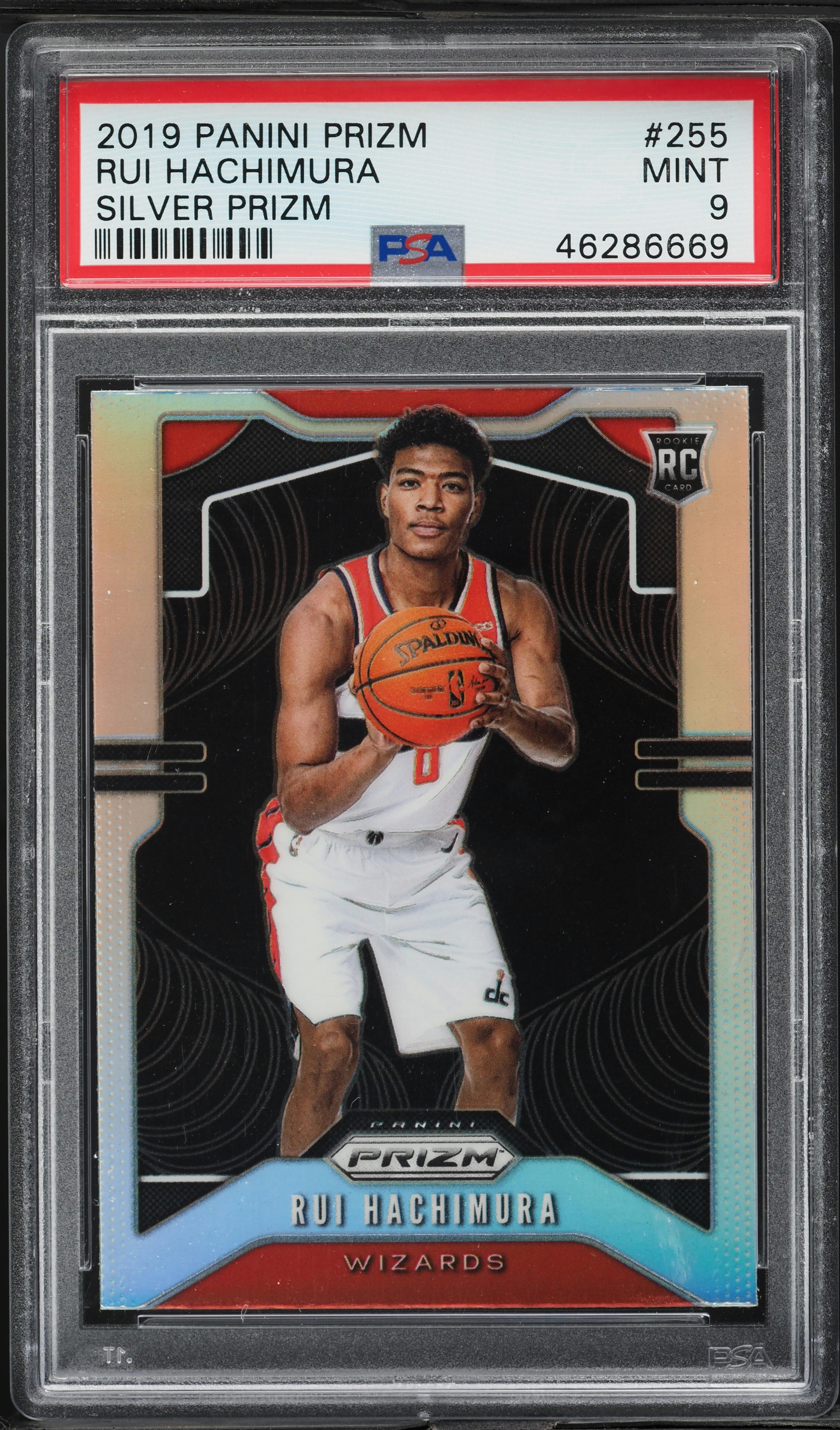 2019 Panini Prizm Silver Rui Hachimura ROOKIE #255 PSA 9 MINT on