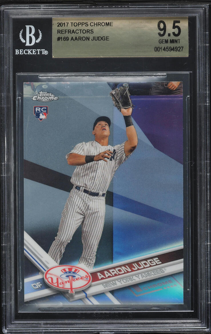 2017 Topps Chrome Refractor Aaron Judge ROOKIE #169 BGS 9.5 GEM 