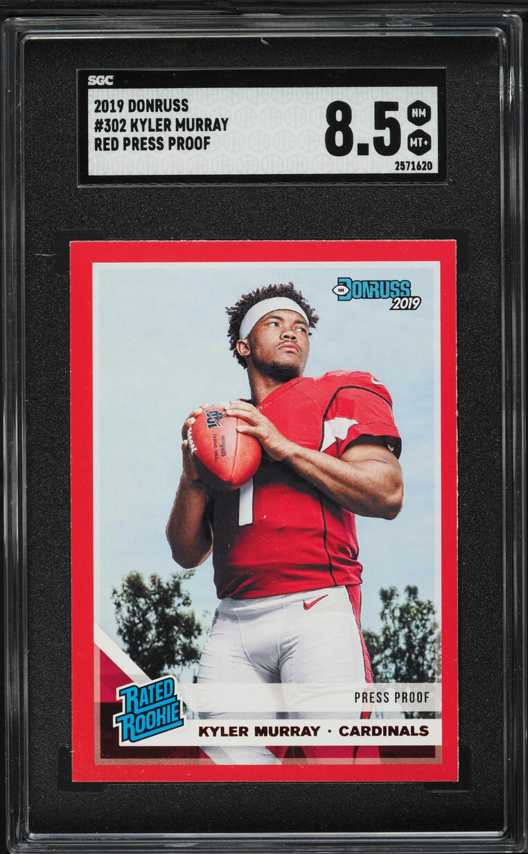 2019 Donruss Red Press Proof Kyler Murray ROOKIE #302 SGC 8.5 NM-MT+