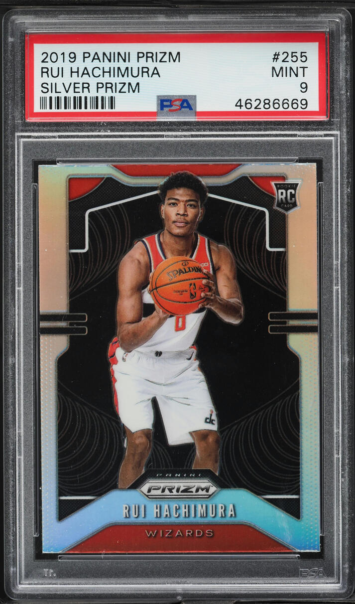 2019 Panini Prizm Silver Rui Hachimura ROOKIE #255 PSA 9 MINT on