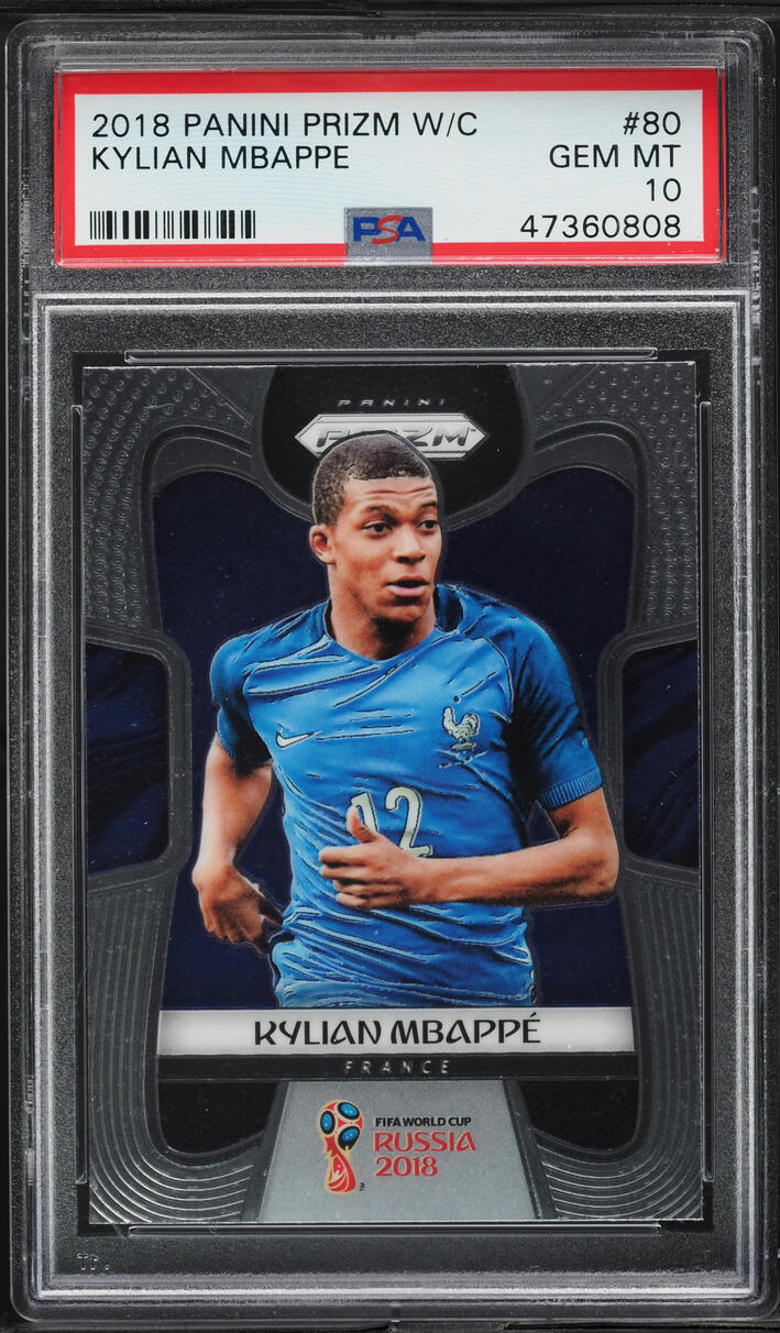 2018 Panini Prizm World Cup Kylian Mbappe ROOKIE #80 PSA 10 GEM