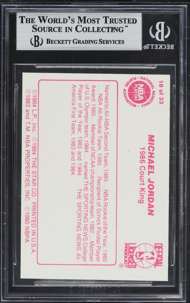1986 Star Court Kings Michael Jordan ROOKIE #18 BGS 9 MINT