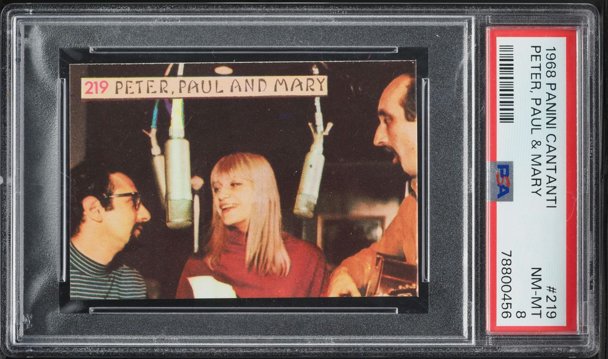 1968 Panini Cantanti Bisvalida Back Peter, Paul & Mary #219 PSA 8 NM-MT