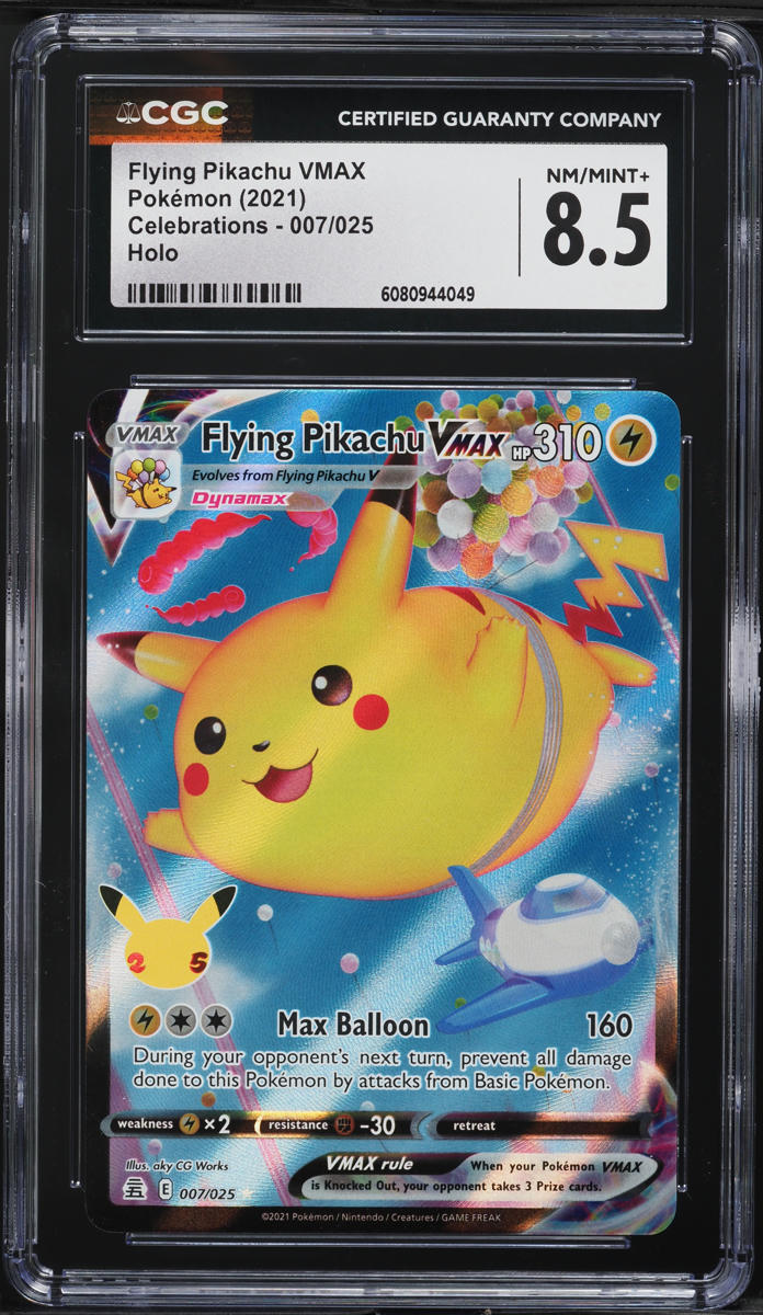 2021 Pokemon Sword & Shield Celebrations Flying Pikachu VMAX #7 CGC 8.5 NM-MT+ on Fanatics Collect 2021 Pokemon Sword & Shield Celebrations Flying Pikachu VMAX #7 CGC 8.5 NM-MT+ on Fanatics Collect