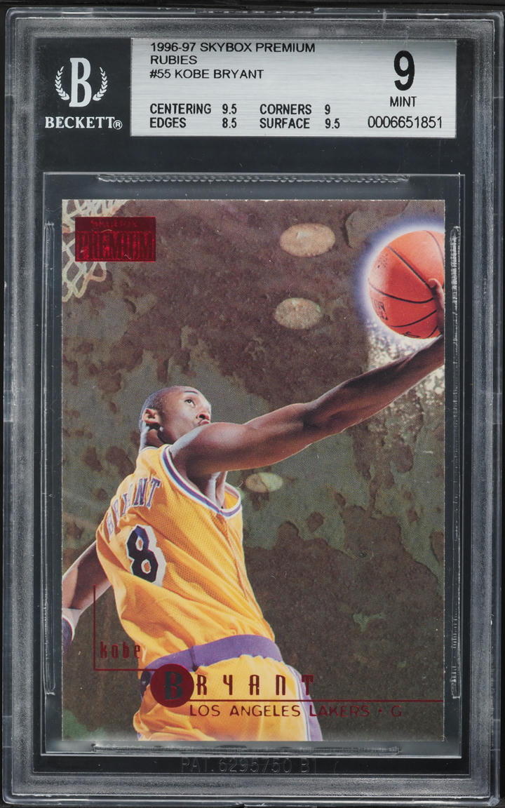 1996 Skybox Premium Rubies Kobe Bryant ROOKIE #55 BGS 9 MINT