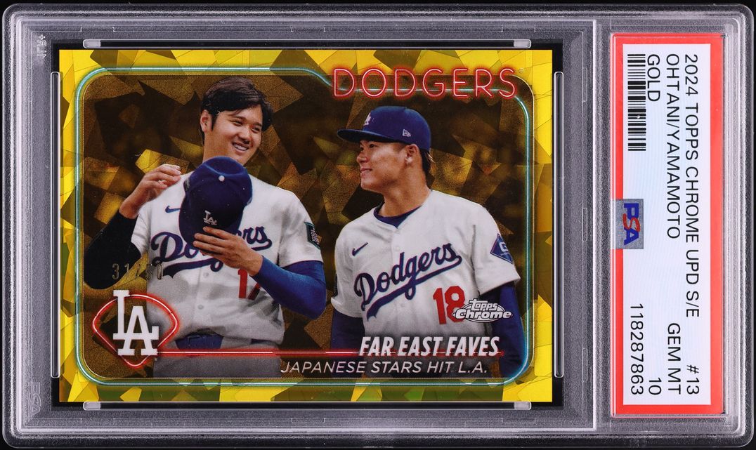2024 Topps Chrome Sapphire Update Series Gold Ohtani Yamamoto /50 #13 PSA 10 GEM