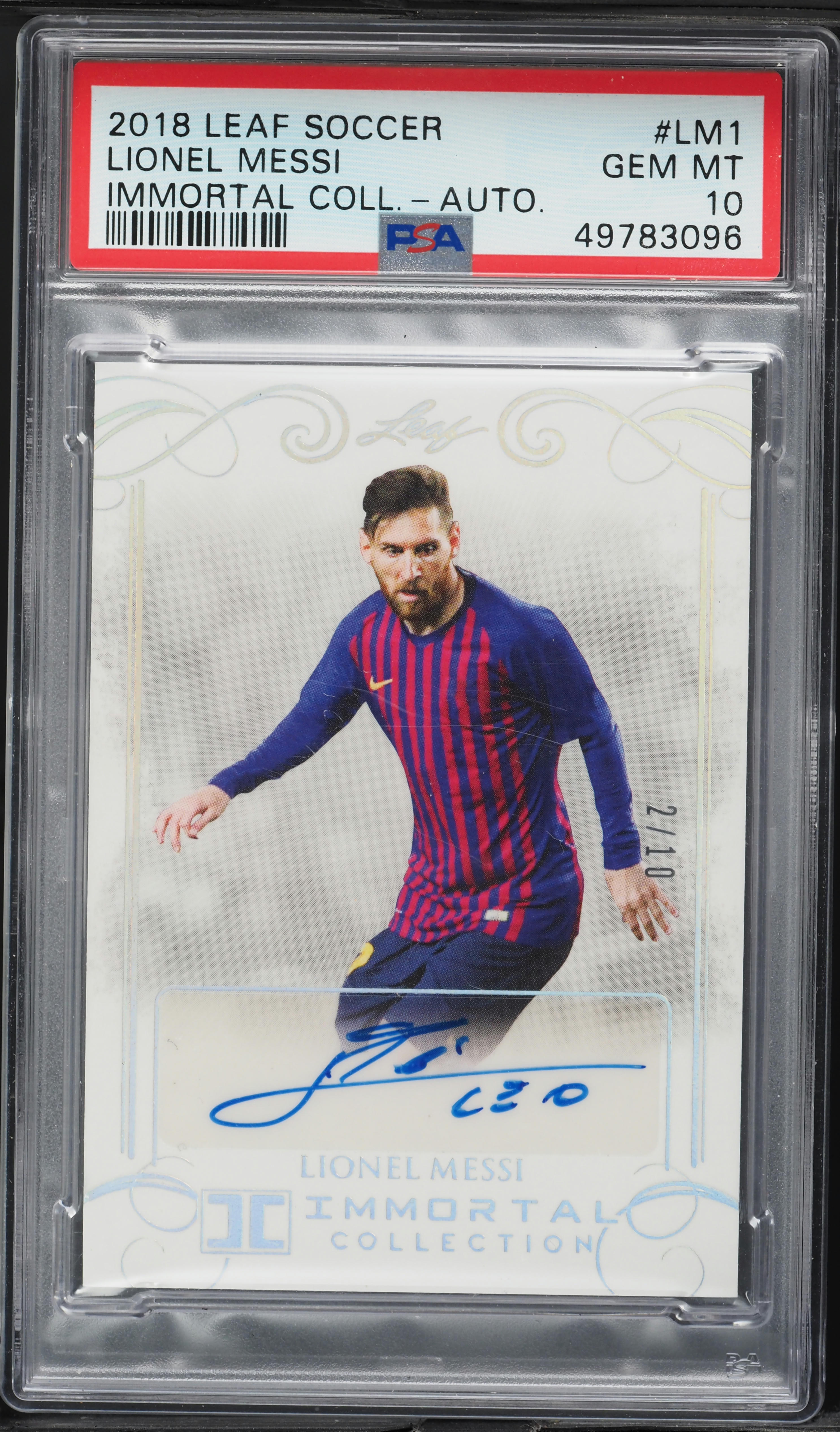 2018 Leaf Soccer Immortal Collection Lionel Messi AUTO /10 #LM1