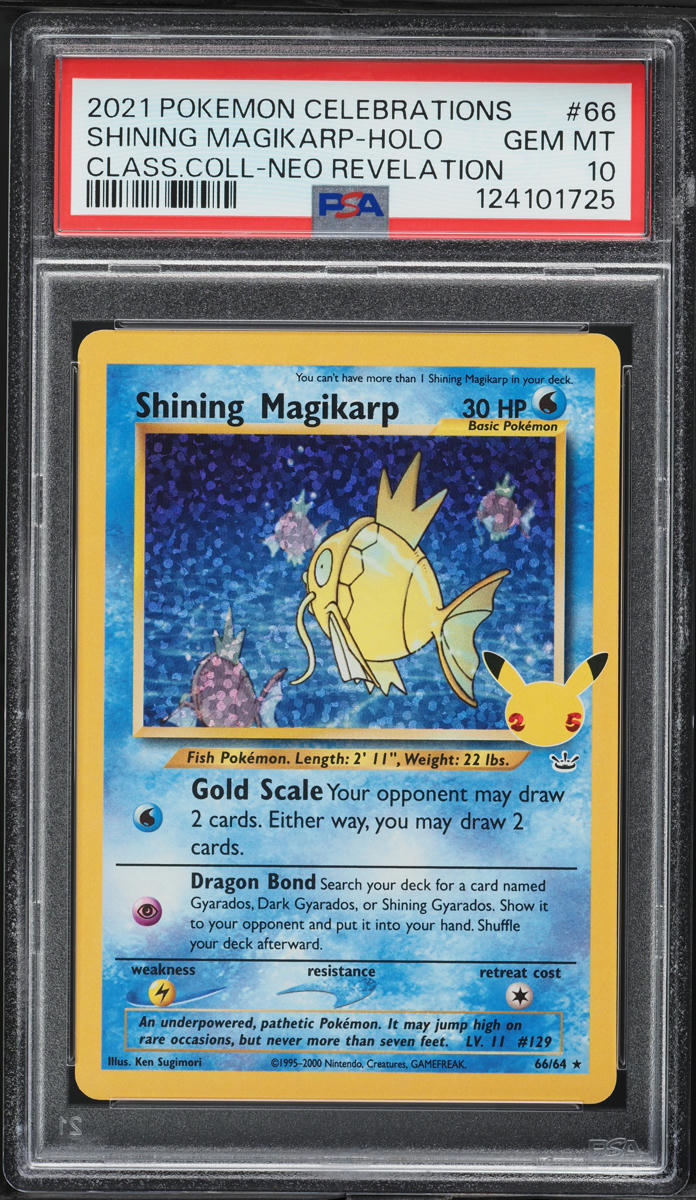 2021 Pokemon SWSH Celebrations Classic Holo Shining Magikarp #66 PSA 10 GEM MINT