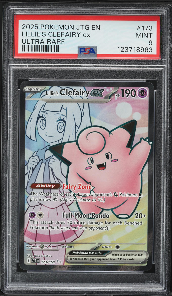 2025 Pokemon SV Journey Together Full Art Lillie's Clefairy ex #173 PSA 9 MINT