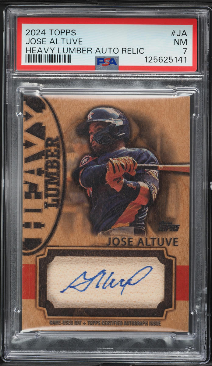 2024 Topps Heavy Lumber Jose Altuve BAT PATCH AUTO /25 #JA PSA 7 NRMT