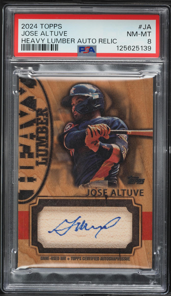 2024 Topps Heavy Lumber Jose Altuve BAT PATCH AUTO /25 #JA PSA 8