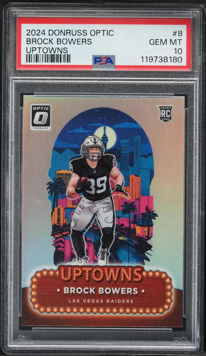 2024 Donruss Optic Uptowns Brock Bowers ROOKIE #8 PSA 10 GEM MINT
