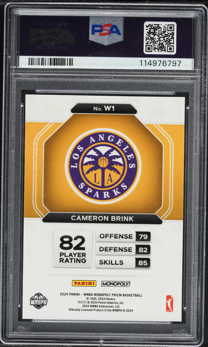 2024 Panini Prizm Monopoly WNBA Millionaire White Cameron Brink ROOKIE PSA 10