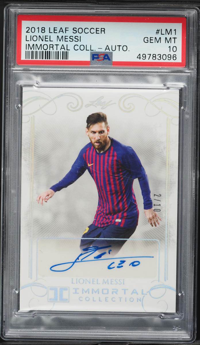 2018 Leaf Soccer Immortal Collection Lionel Messi AUTO /10 #LM1 PSA 10 GEM MINT