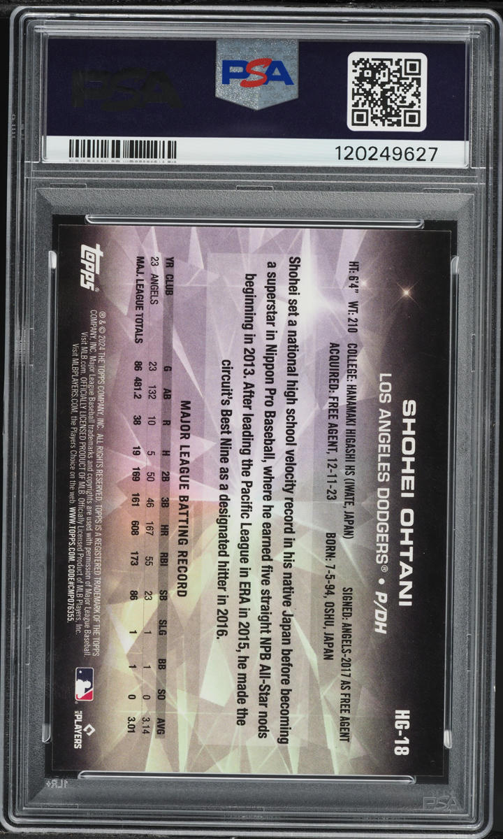 2024 Topps Chrome Hidden Gems Shohei Ohtani #HG18 PSA 10 GEM MINT