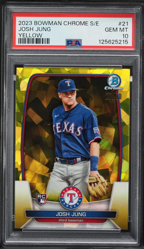 2023 Finest Josh Jung ROOKIE AUTO DNA 10 #JJ PSA 10 GEM MINT on