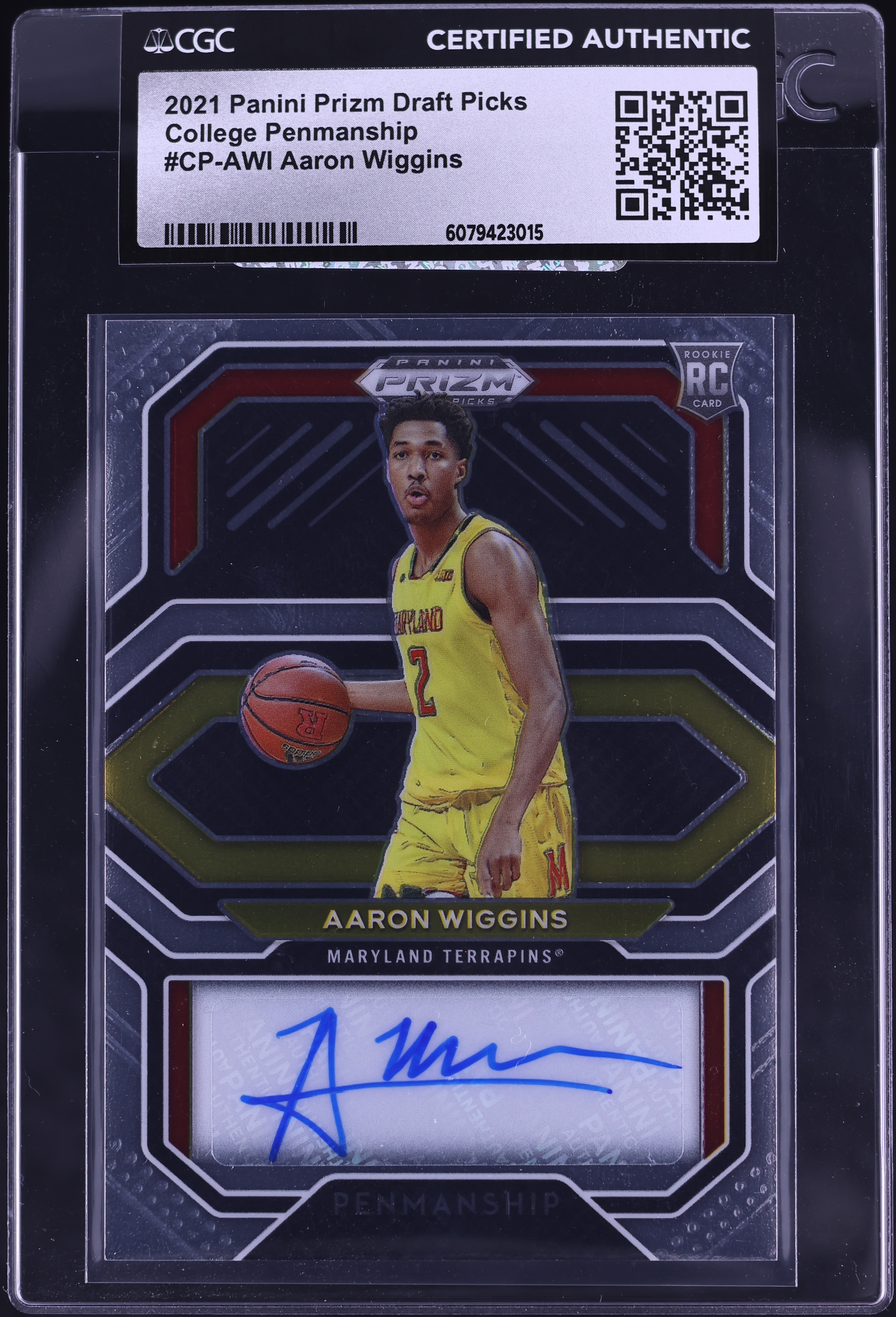 2021 Panini Prizm Draft Picks College Penmanship Aaron Wiggins RC
