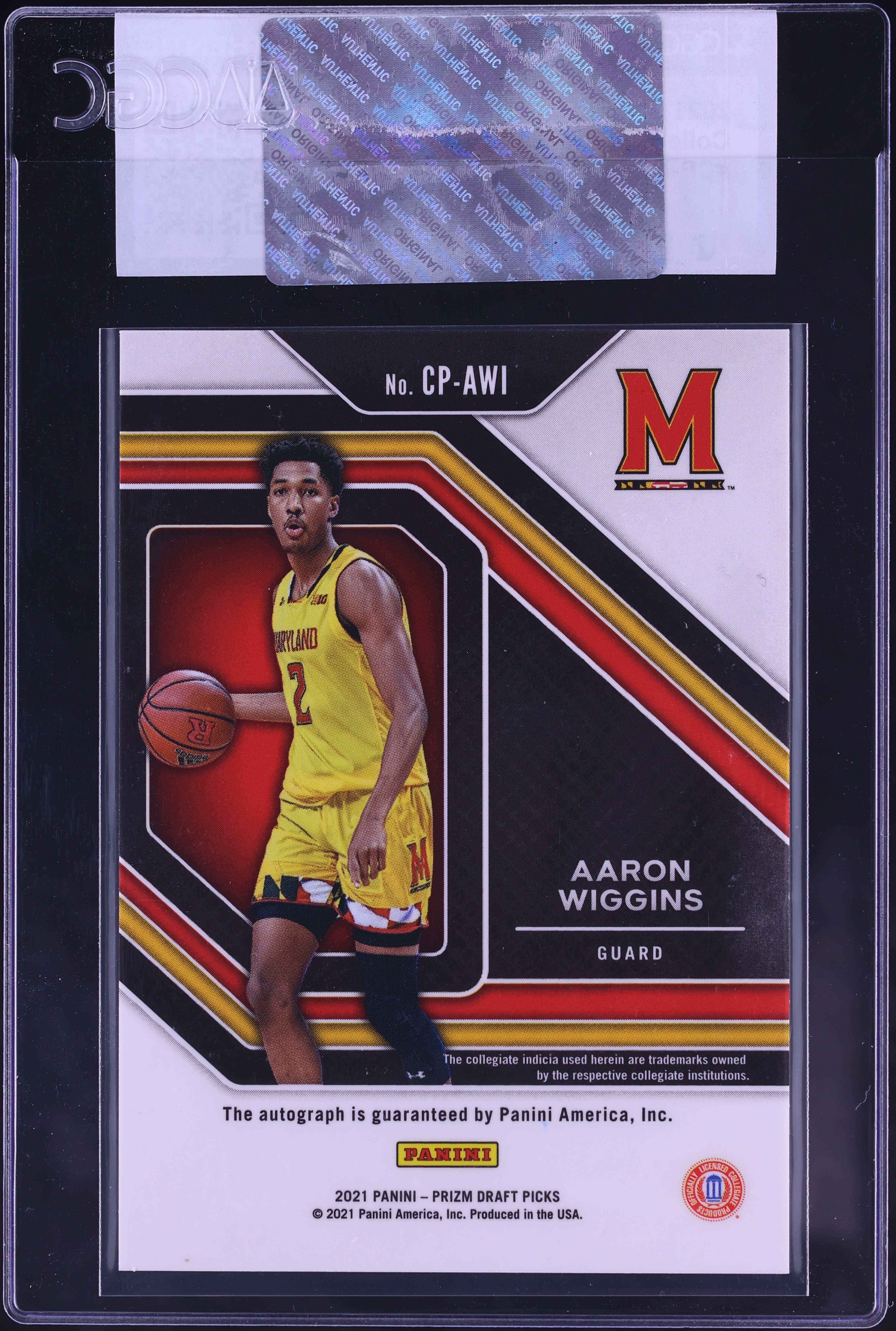 2021 Panini Prizm Draft Picks College Penmanship Aaron Wiggins RC