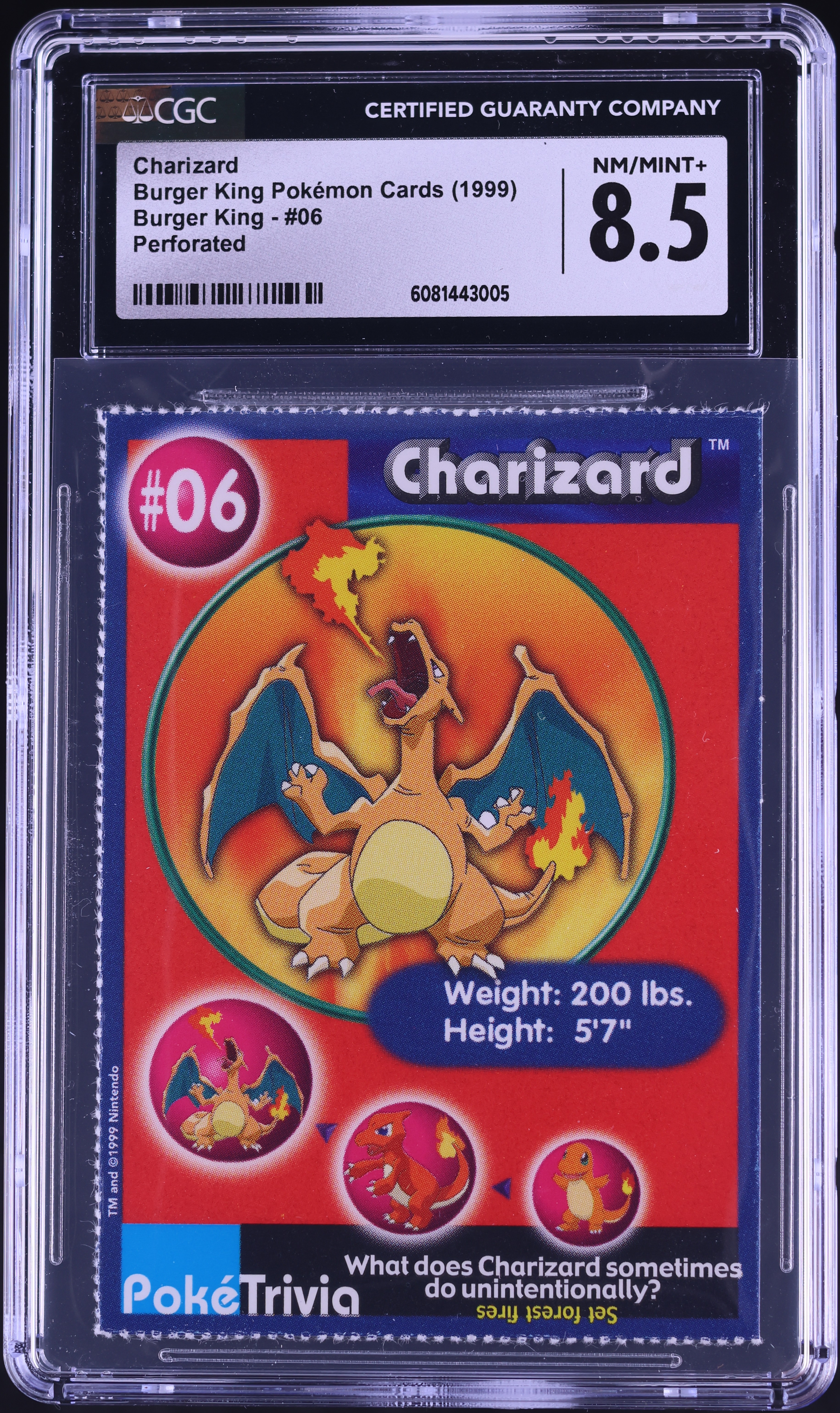 1999 burger king pokemon gold cards charizard Charmander Charmeleon Charizard ex 151 main image 0
