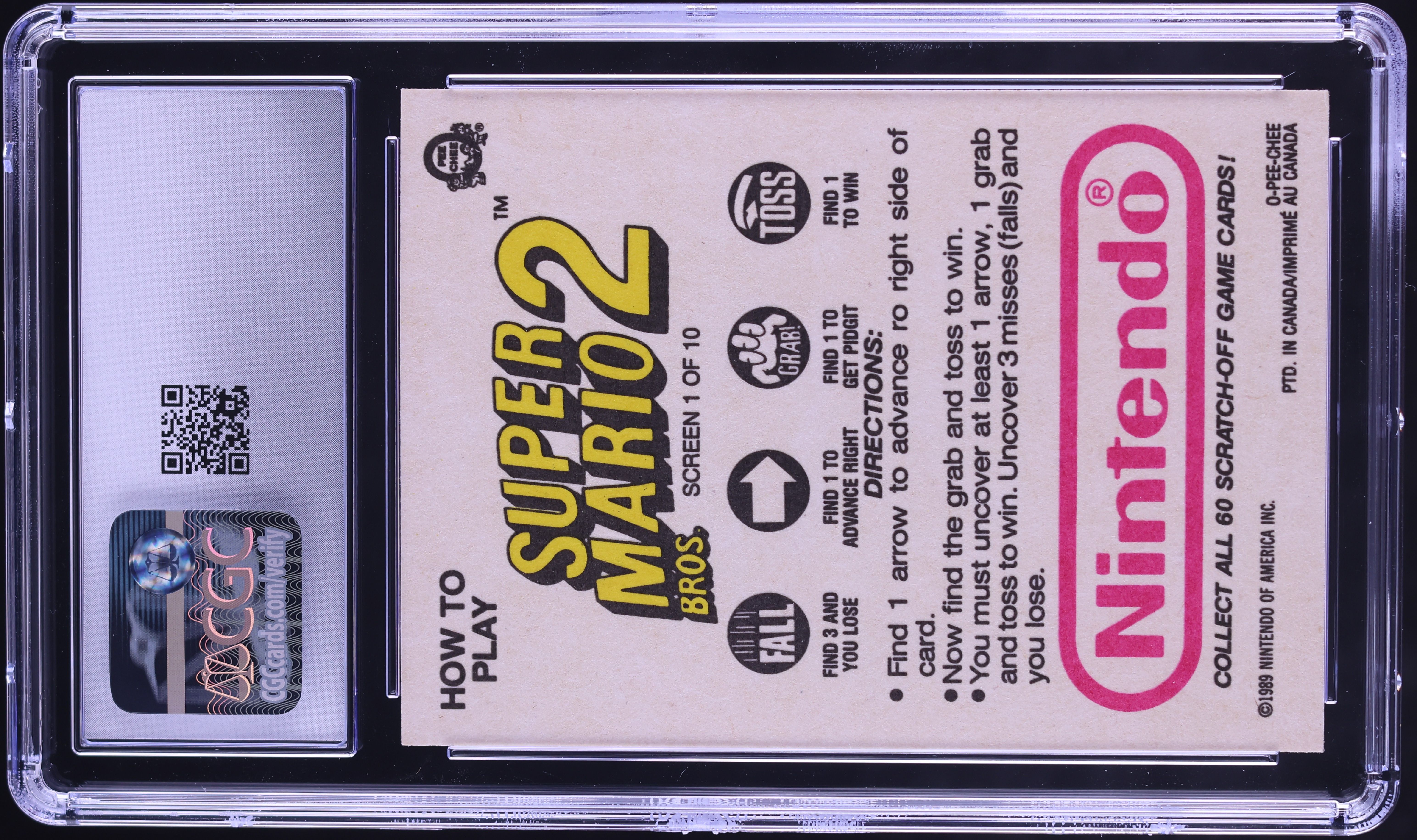 1989 O-Pee-Chee Nintendo Game Pack Super Mario Bros. 2 Scratch-Off