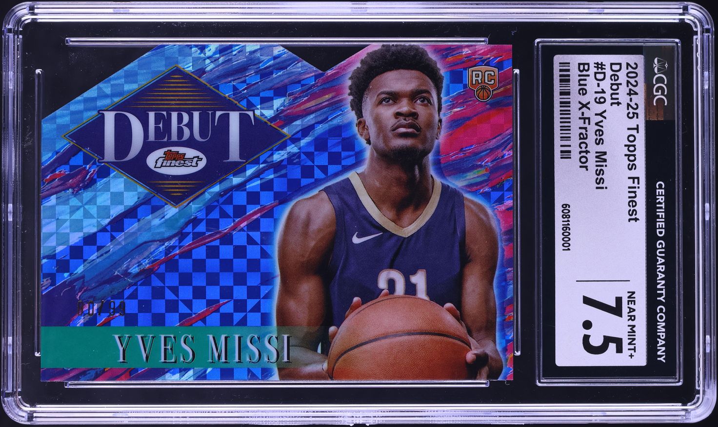 2024 Finest Debut Blue Xfractor Yves Missi ROOKIE /99 #D-19 CGC