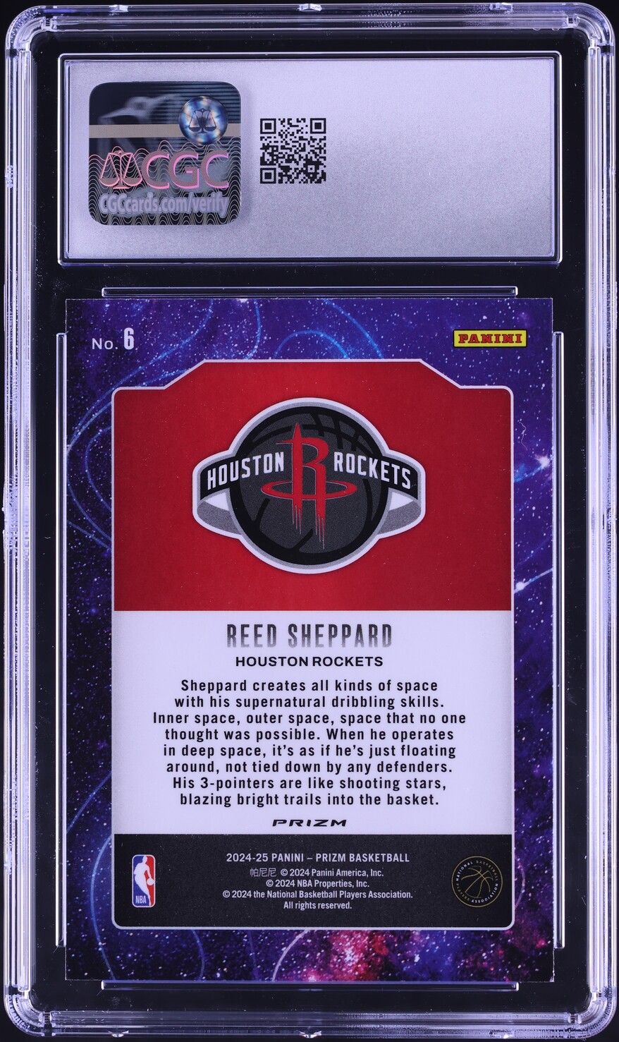 2024 Panini Prizm Deep Space Silver Reed Sheppard ROOKIE #6 CGC 9 MINT