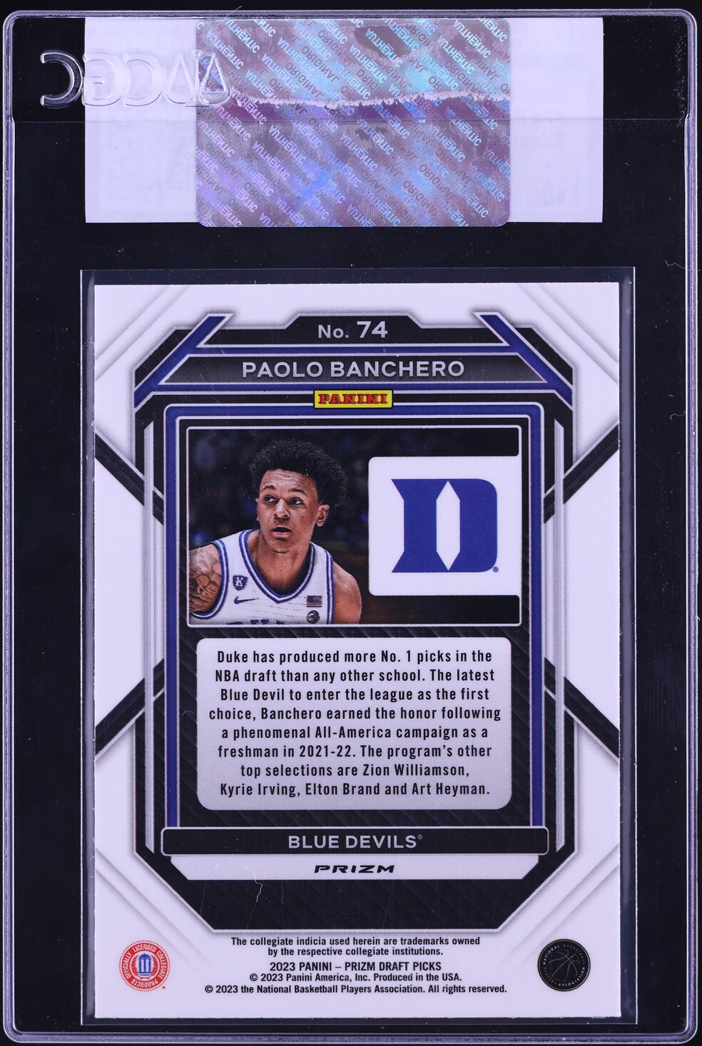 2023 Panini Prizm Draft Picks Silver Paolo Banchero #74 CGC AUTH