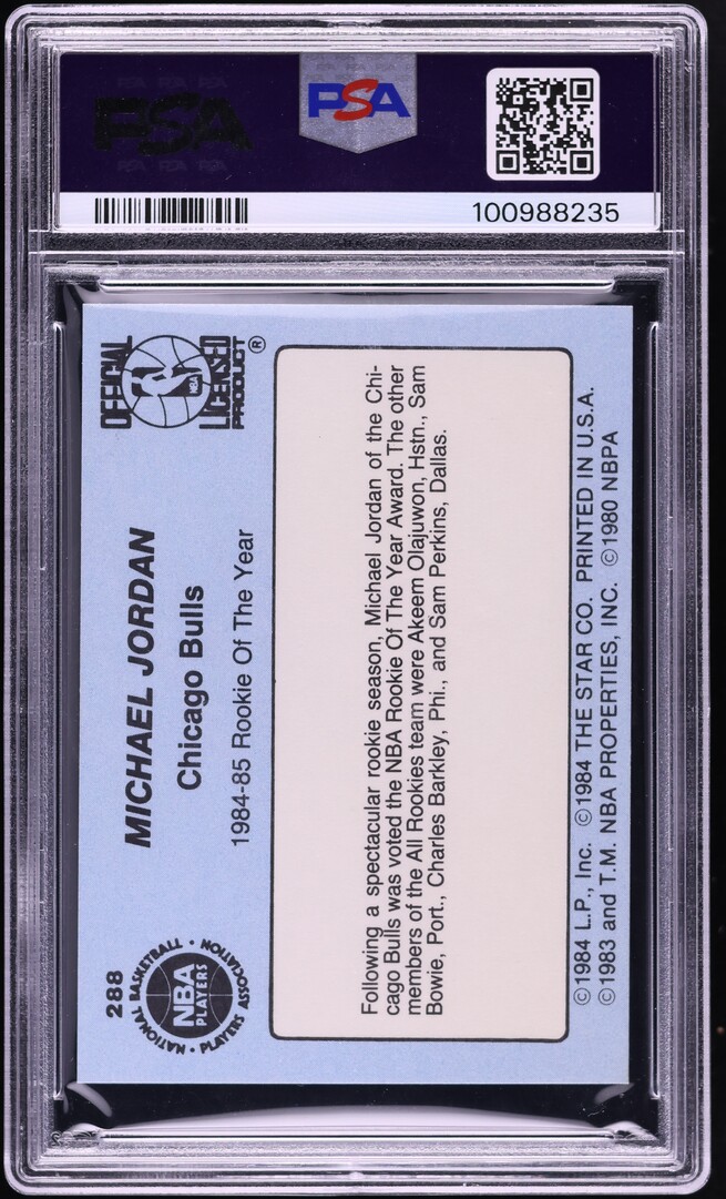 1984 Star Basketball Michael Jordan ROOKIE #288 PSA 6 EXMT