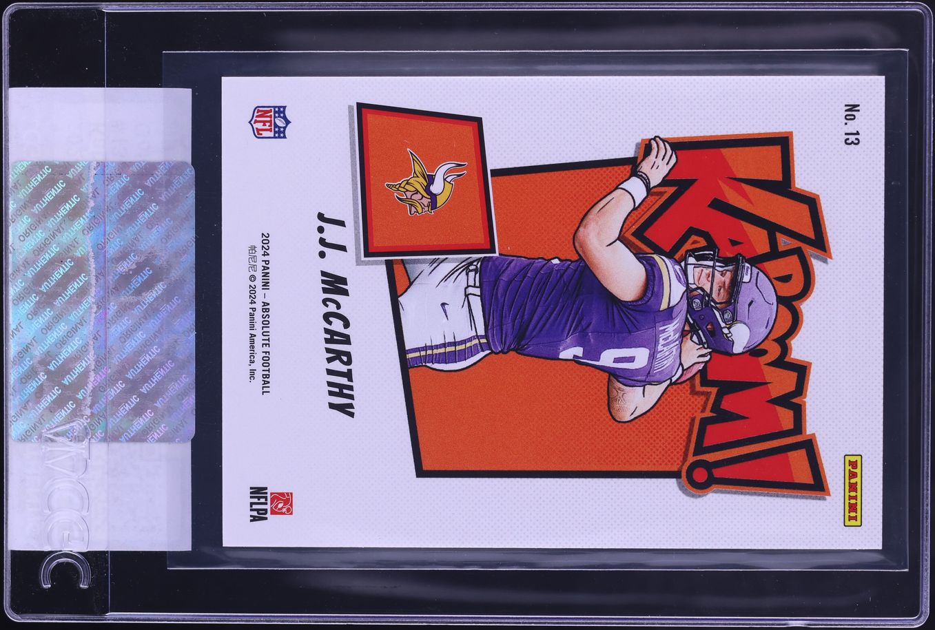 2024 Absolute Kaboom! Horizontal Gold J.J. McCarthy ROOKIE 1/10 #13 CGC AUTH