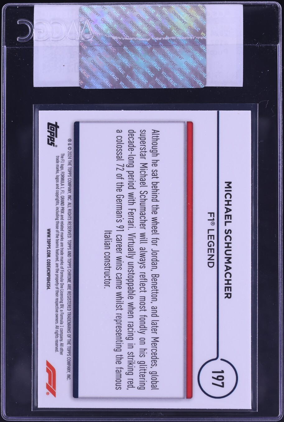 2024 Topps Chrome Formula 1 Purple Green Ref Michael Schumacher