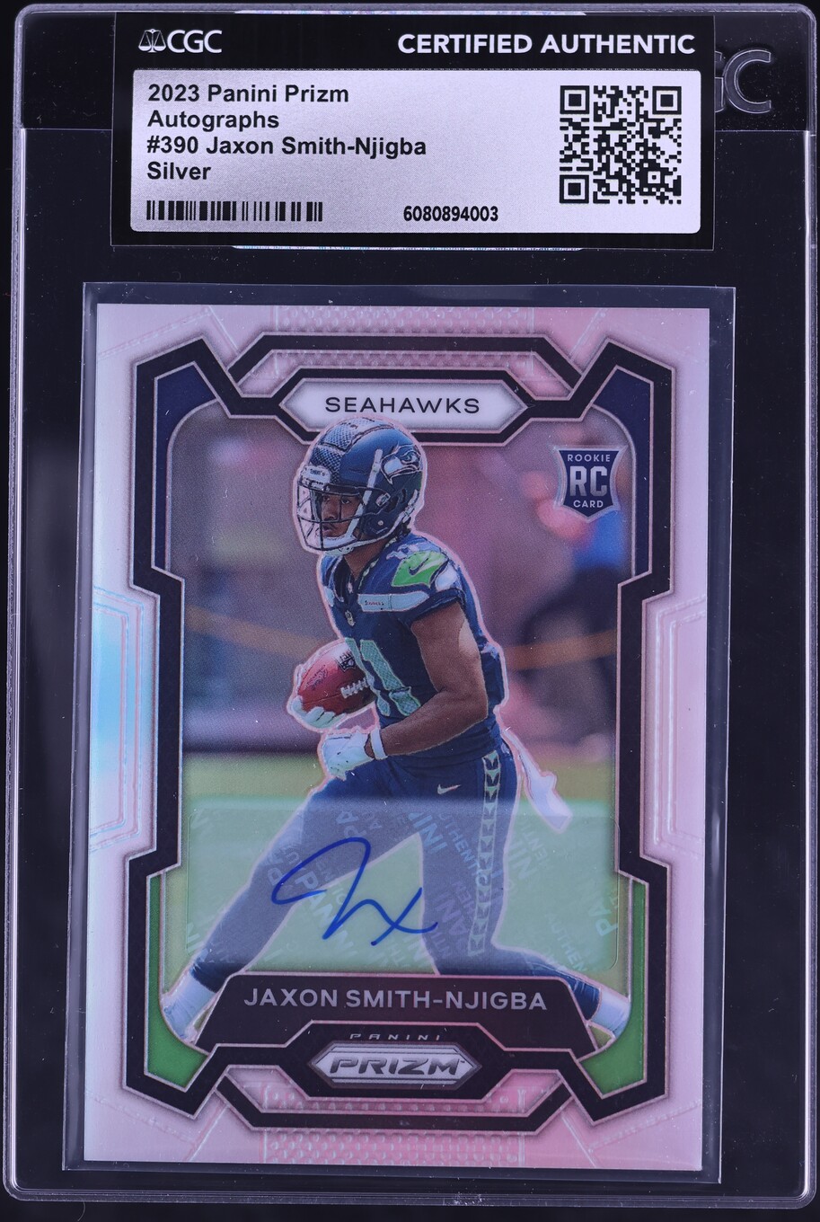 2023 Panini Prizm Silver Jaxon Smith-Njigba ROOKIE AUTO #390 CGC AUTH