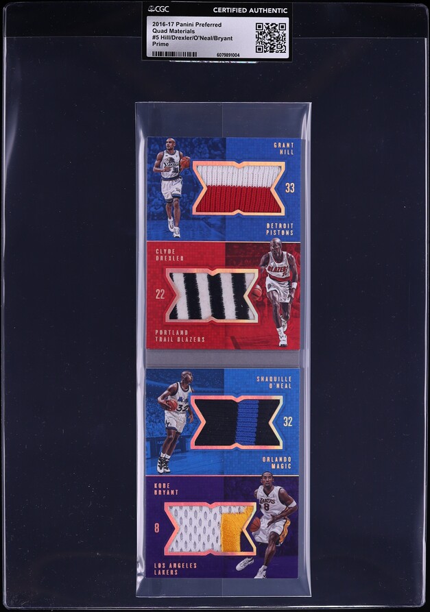 2016 Panini Preferred Quad Materials Prime Kobe Bryant PATCH /10 #5 CGC AUTH