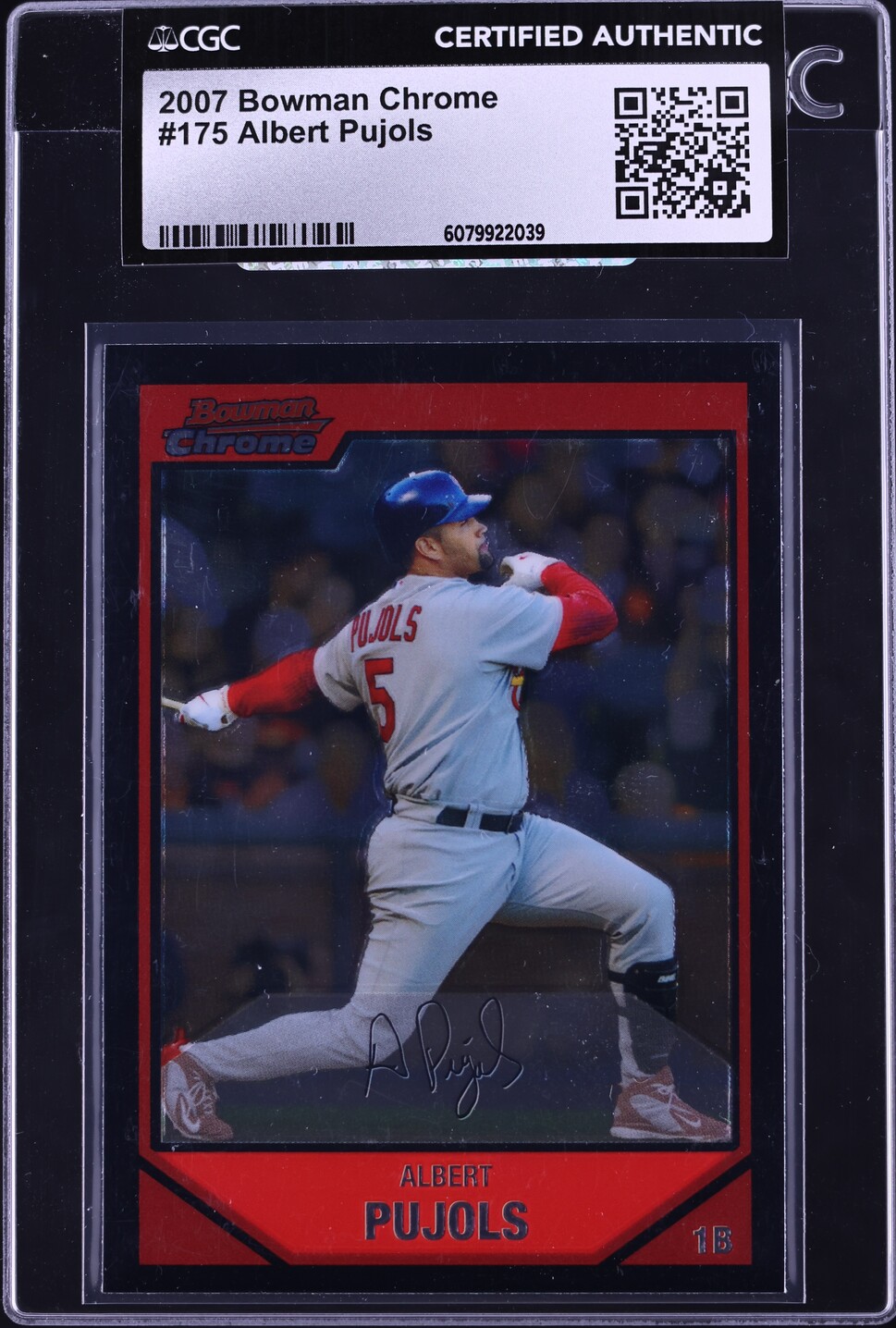 2007 Bowman Chrome Albert Pujols #175 CGC AUTH