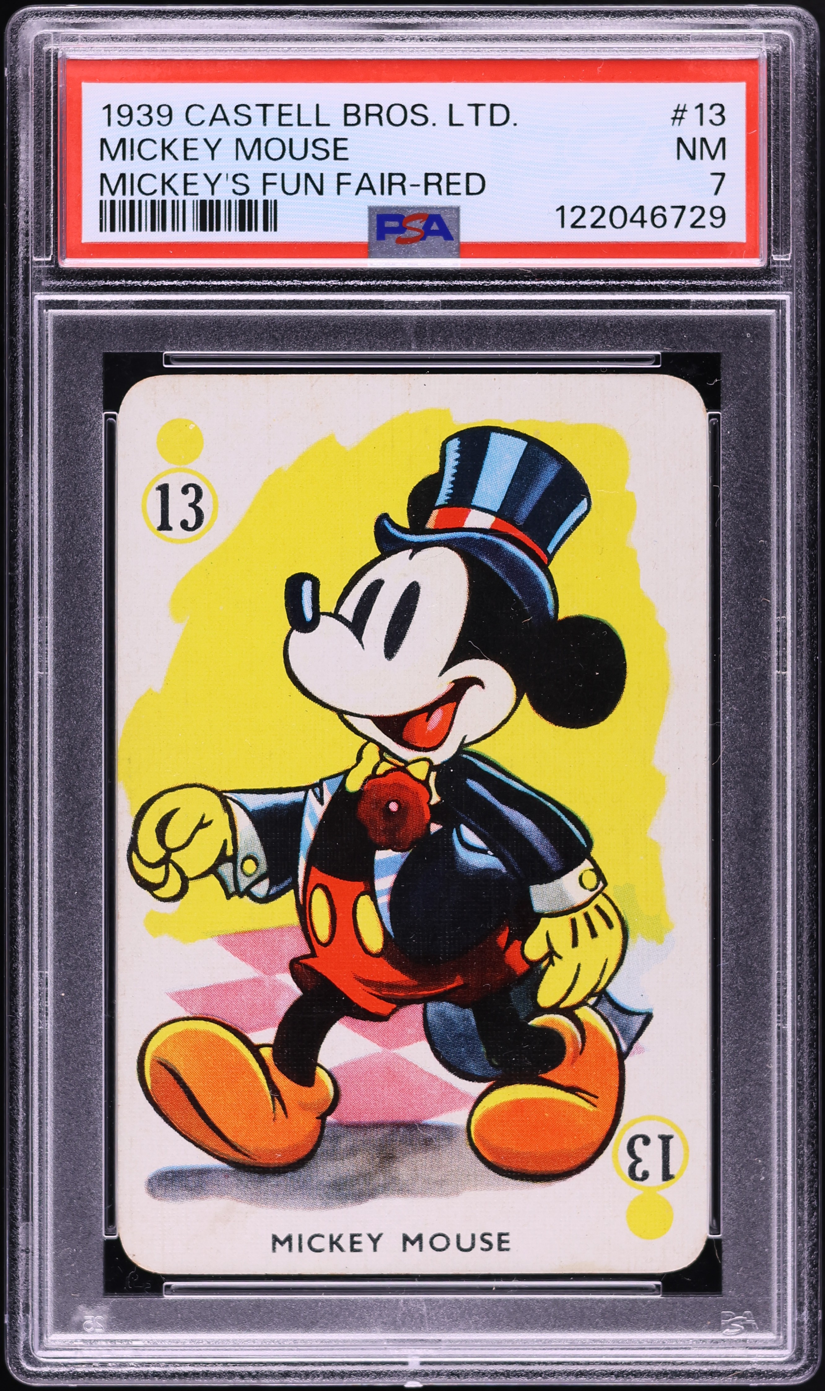 1939 Castell Bros. Ltd. Mickey's Fun Fair Red Mickey Mouse #13 PSA