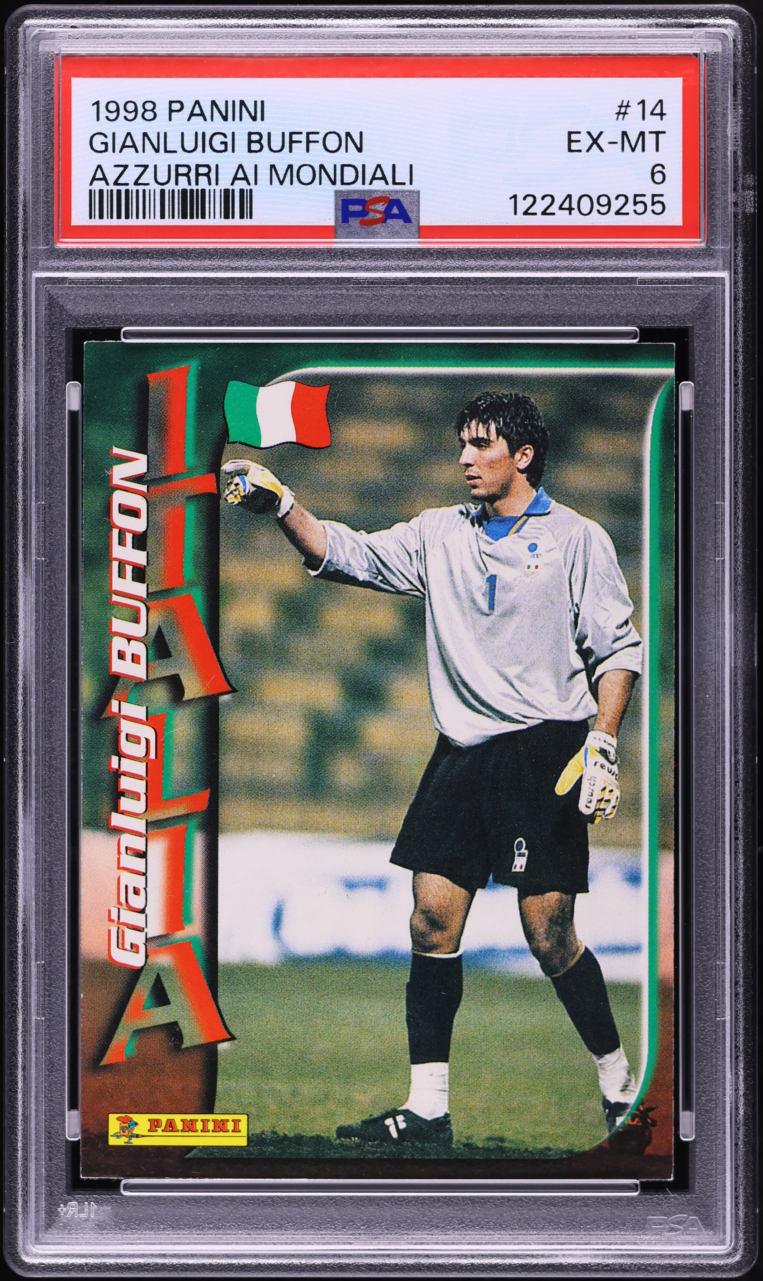 1998 Panini Azzurri Ai Mondiali Gianluigi Buffon #14 PSA 6 EXMT on