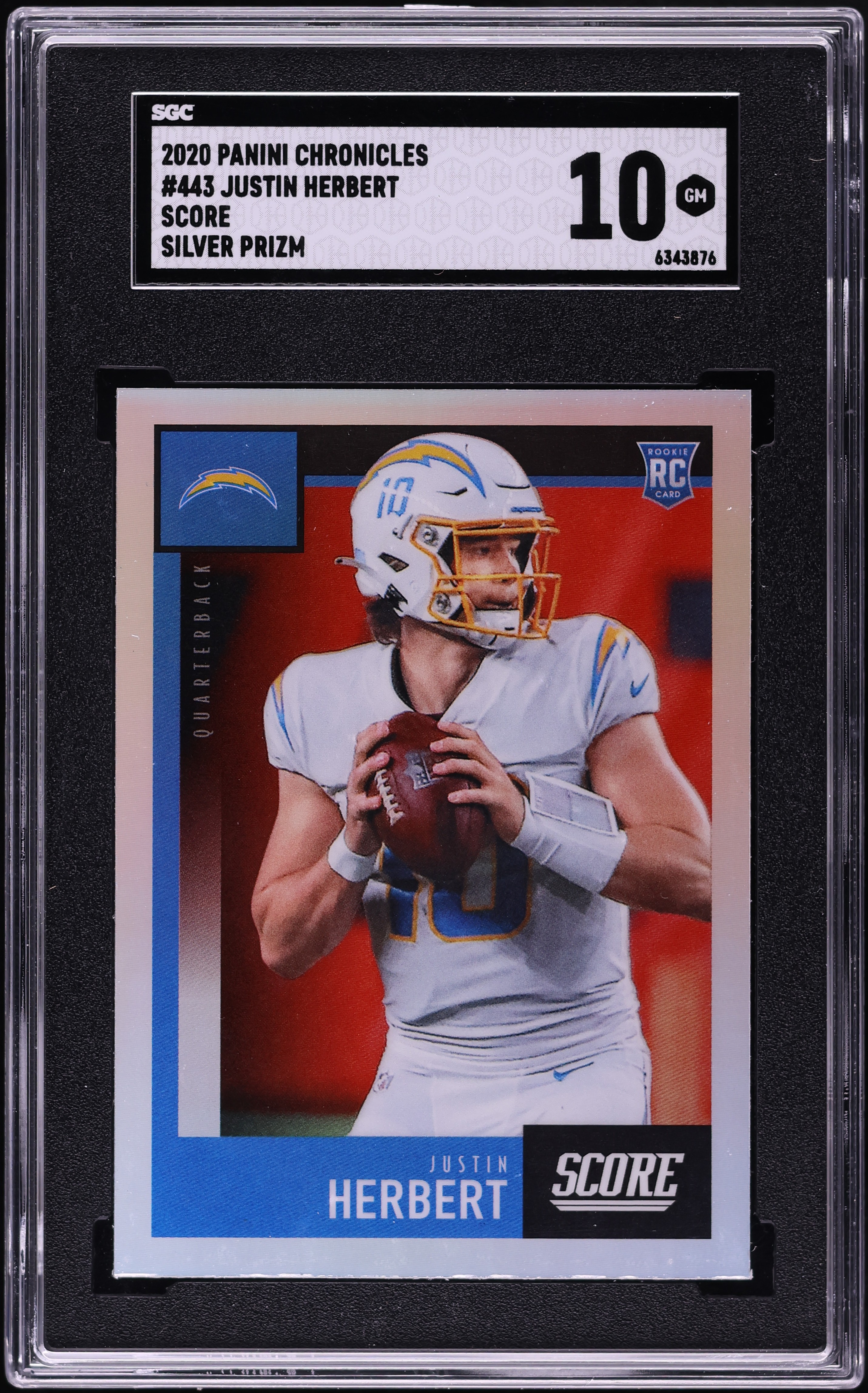 2020 Panini Chronicles Score Silver Prizm Justin Herbert ROOKIE