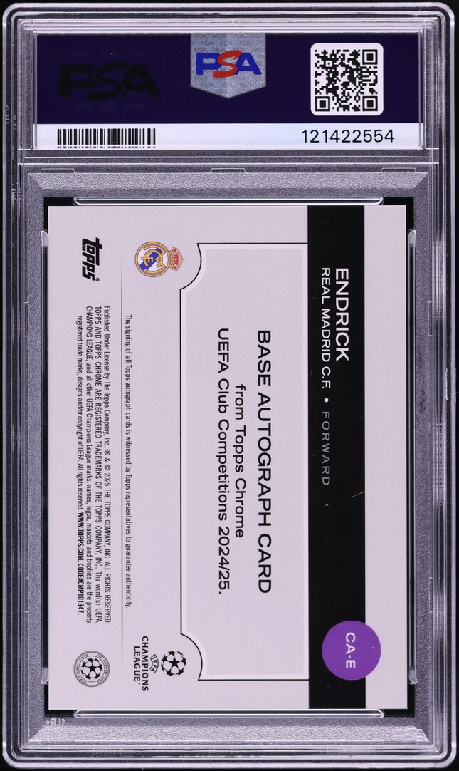 2024 Topps Chrome UEFA Club Competitions Orange Ref Endrick RC