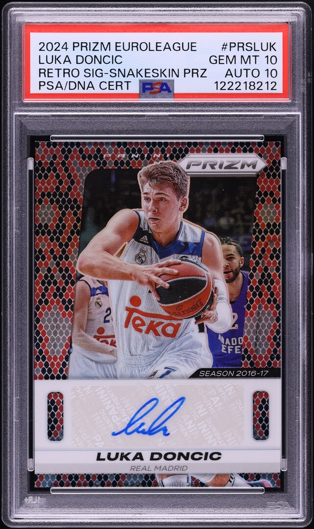 2024 Panini Prizm Euroleague Snakeskin Luka Doncic AUTO DNA 10 /15 PSA 10 GEM