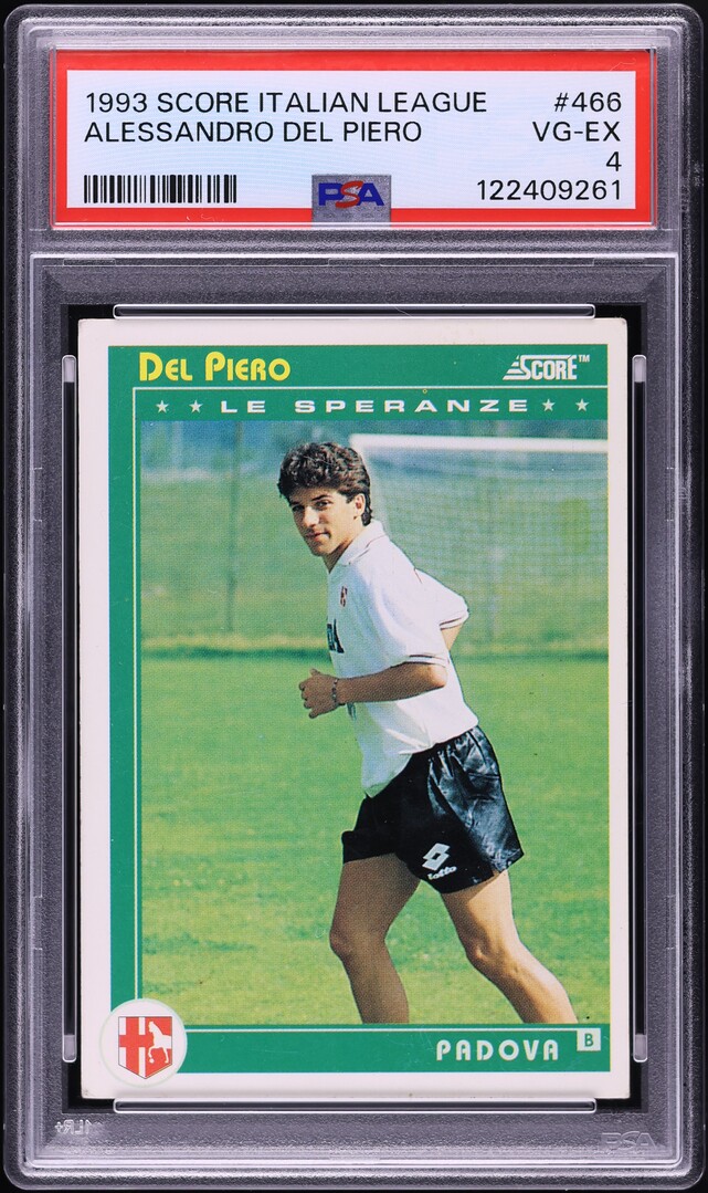 1993 Score Italian League Alessandro Del Piero ROOKIE #466 PSA 4
