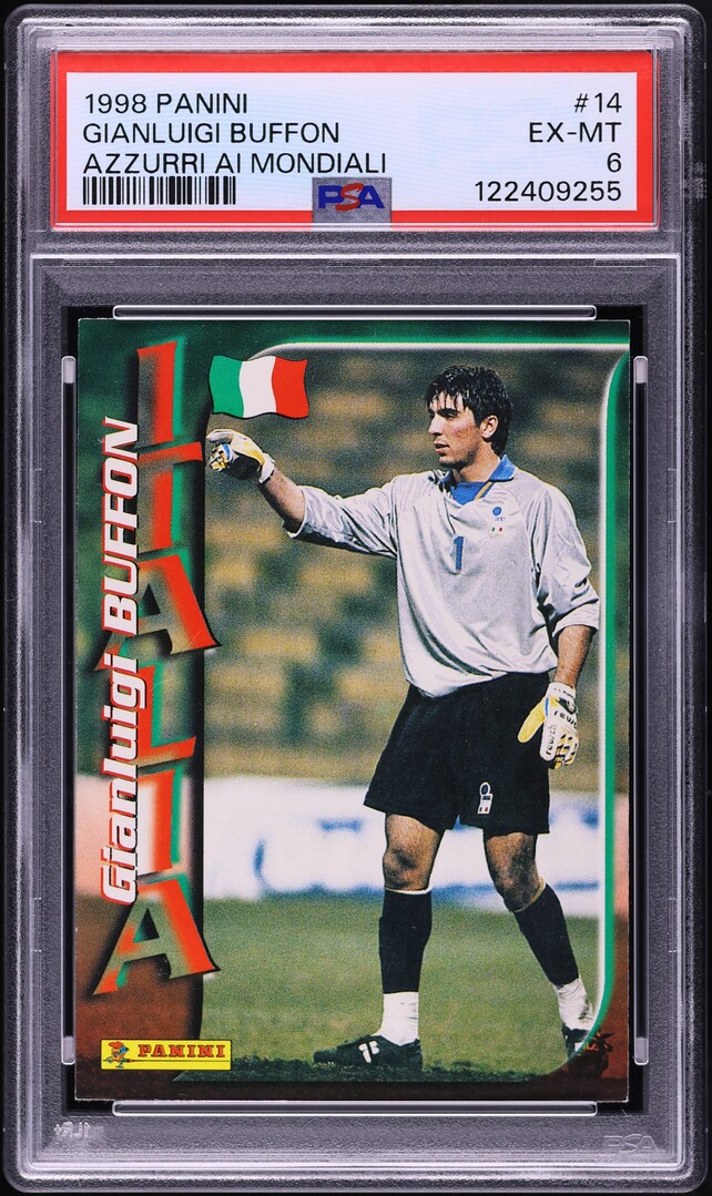 1998 Panini Azzurri Ai Mondiali Gianluigi Buffon #14 PSA 6 EXMT