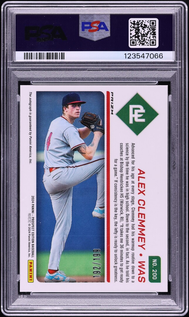 2024 Panini Prospect Edition Ticket Red Alex Clemmey ROOKIE AUTO /199 PSA 10 GEM