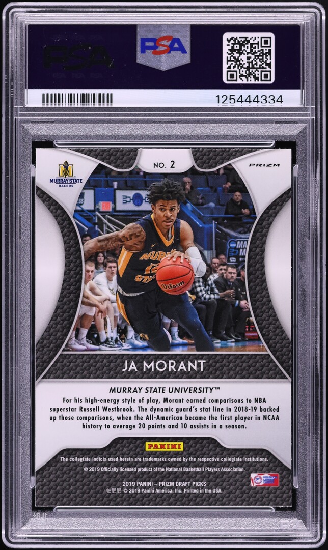 2019 Panini Prizm Draft Picks Silver Ja Morant ROOKIE #2 PSA 5 EX