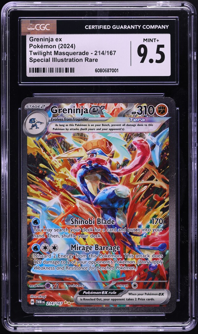 2024 Pokemon SV Twilight Masquerade SIR Greninja ex #214 CGC 9.5 MINT+