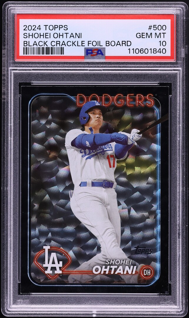 2024 Topps Black Crackle Foil Board Shohei Ohtani #500 PSA 10 GEM MINT